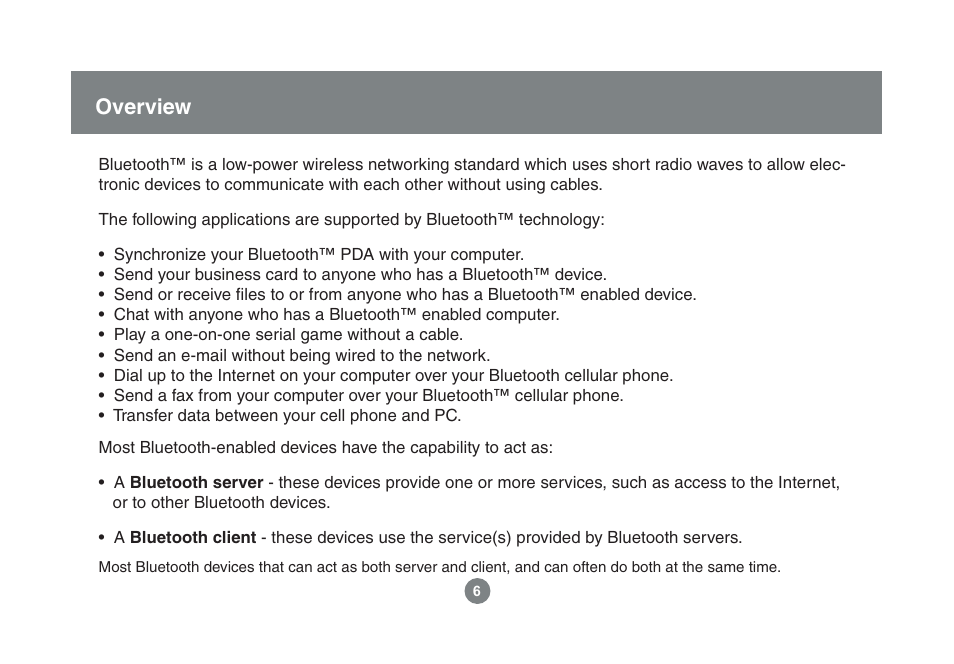 Overview | IOGear Enhanced Data Rate Bluetooth USB Adapter GBU221P User Manual | Page 6 / 60