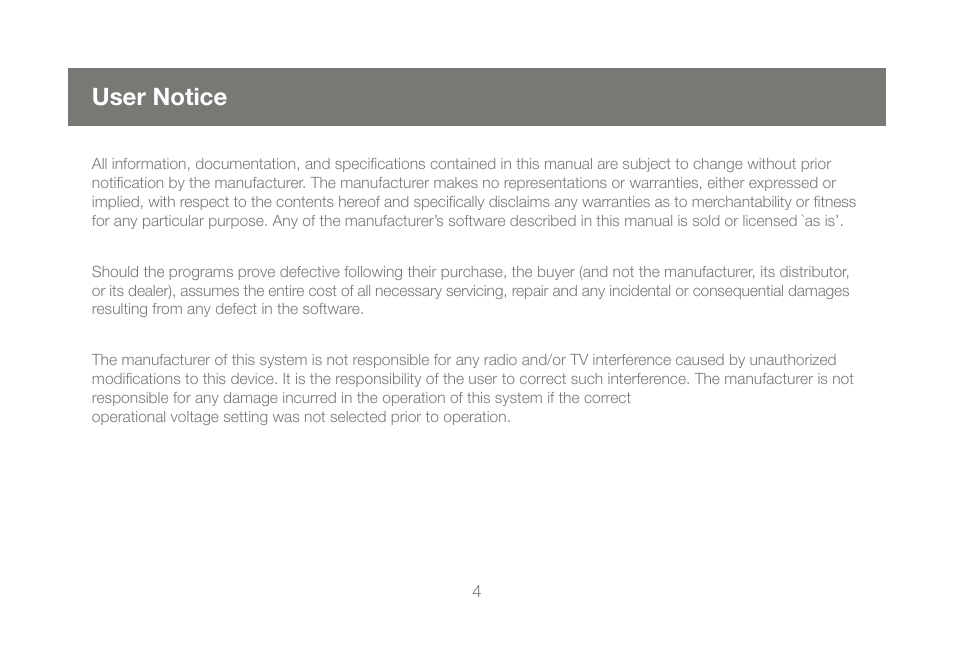 User notice | IOGear GCS661U User Manual | Page 4 / 36