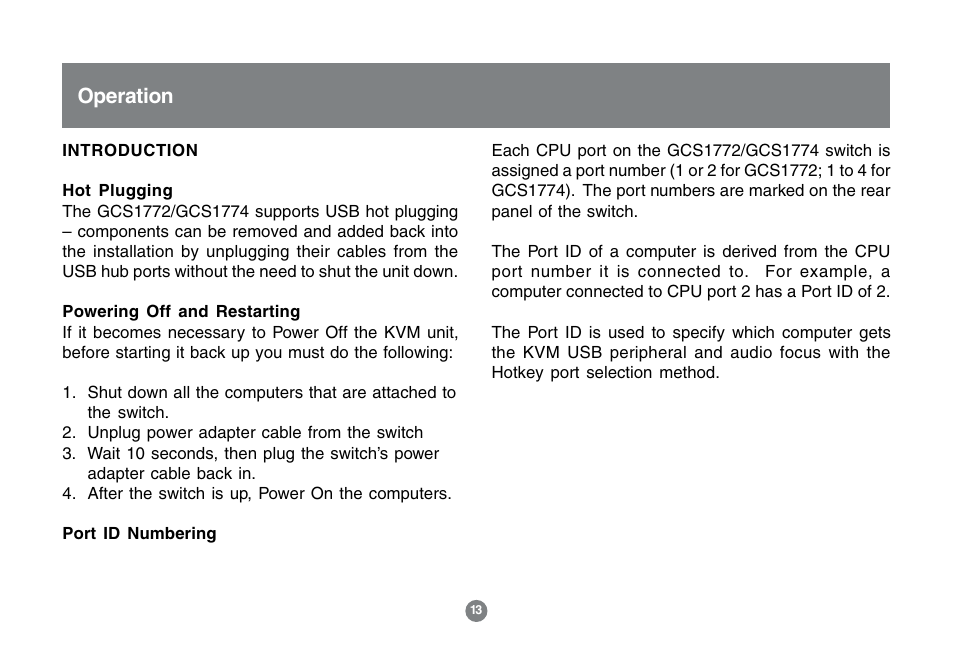 Operation | IOGear GCS1772 User Manual | Page 15 / 45