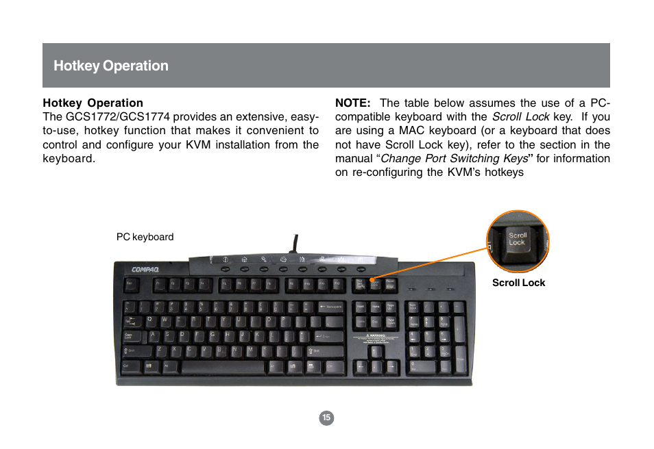 Hotkey operation | IOGear GCS1772 User Manual | Page 17 / 45