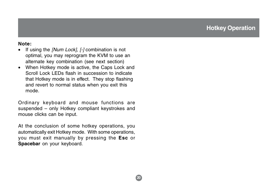 Hotkey operation | IOGear GCS1772 User Manual | Page 22 / 45