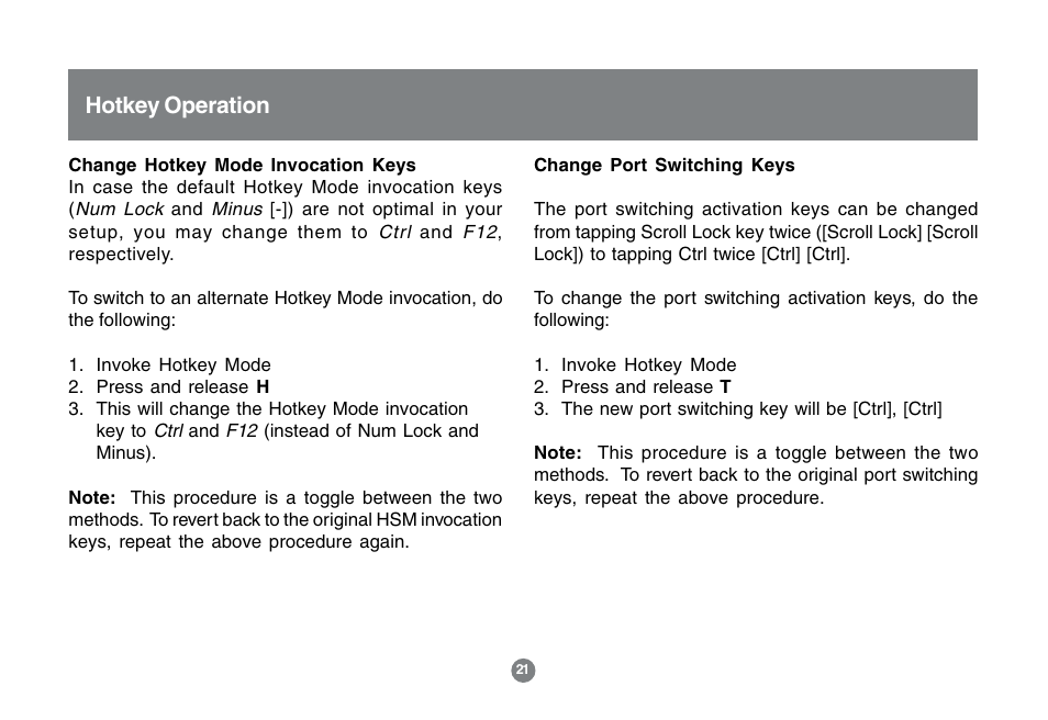 Hotkey operation | IOGear GCS1772 User Manual | Page 23 / 45