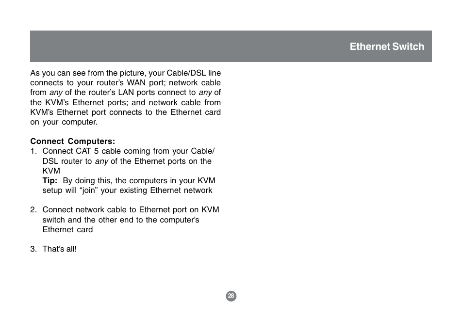 Ethernet switch | IOGear GCS1772 User Manual | Page 30 / 45