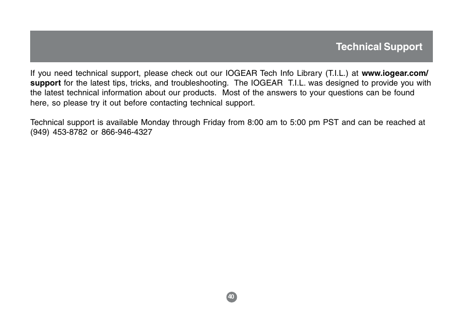 Technical support | IOGear GCS1772 User Manual | Page 42 / 45