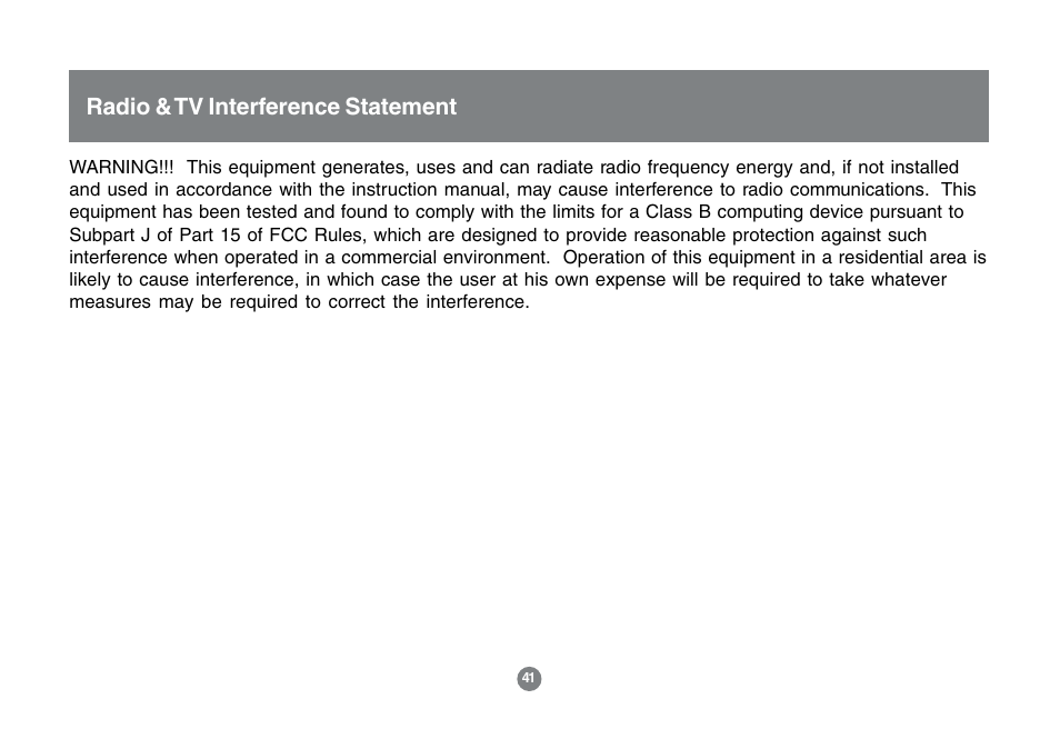 Radio & tv interference statement | IOGear GCS1772 User Manual | Page 43 / 45