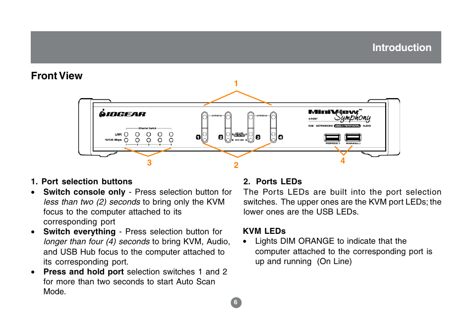 Front view, Introduction | IOGear GCS1772 User Manual | Page 8 / 45