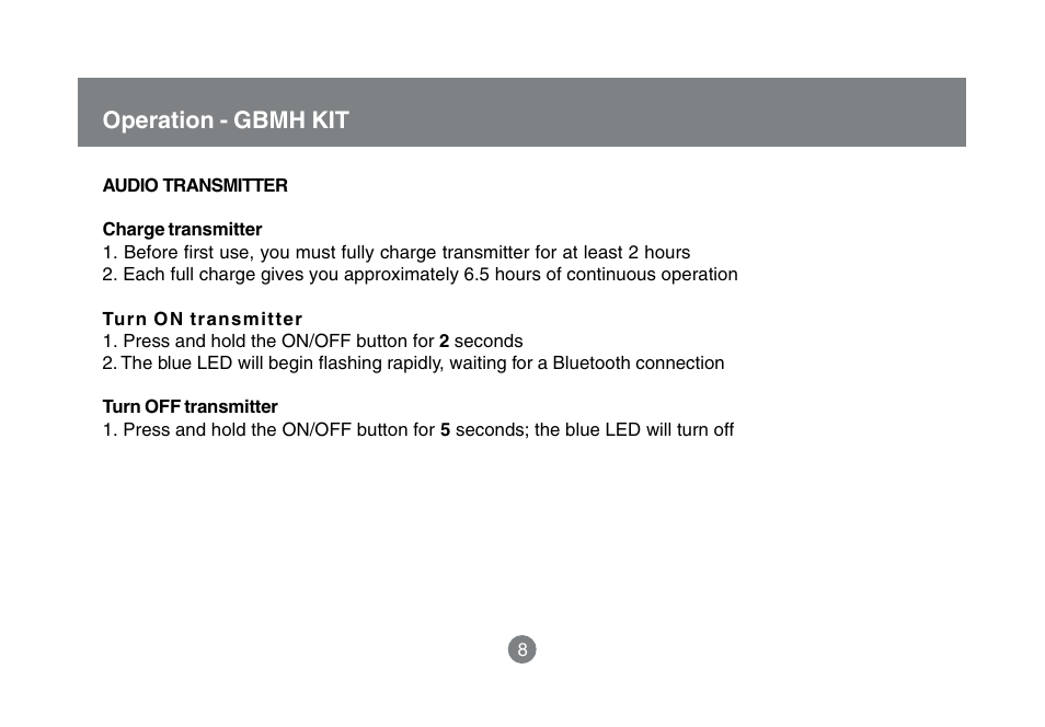 Operation - gbmh kit | IOGear GBMA201 User Manual | Page 10 / 32