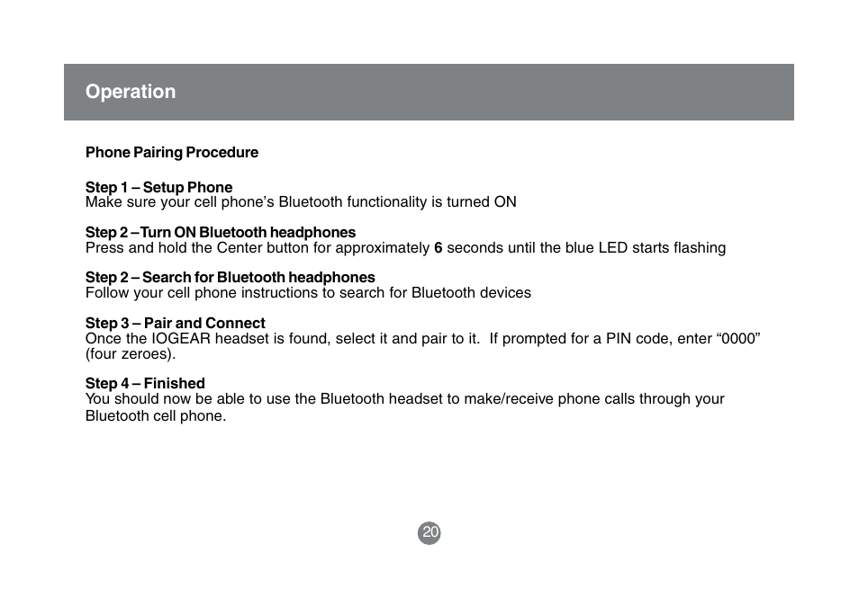 Operation | IOGear GBMA201 User Manual | Page 22 / 32