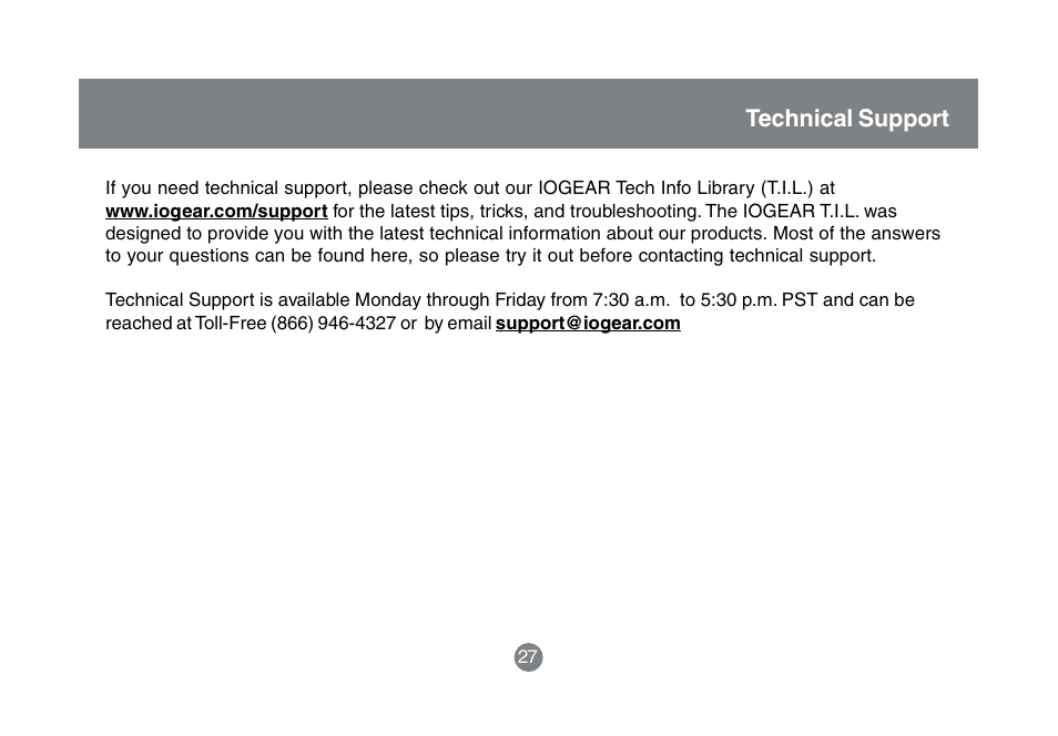 Technical support | IOGear GBMA201 User Manual | Page 29 / 32