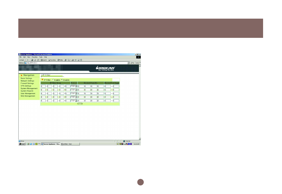 Firewall settings | IOGear BOSS GNS1000 User Manual | Page 44 / 82