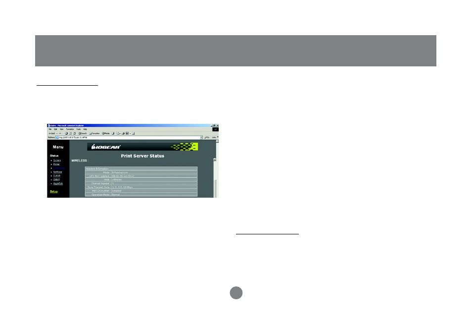 Web based configuration | IOGear Wireless USB Print Server GPSR01U User Manual | Page 62 / 80