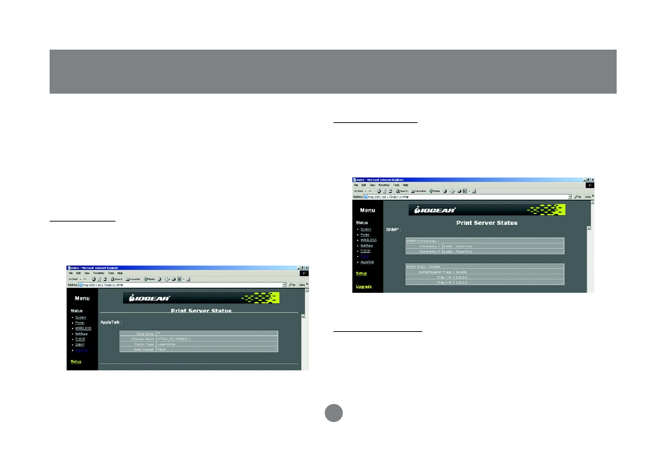 Web based configuration | IOGear Wireless USB Print Server GPSR01U User Manual | Page 64 / 80