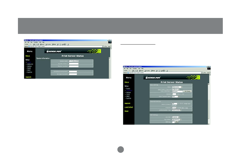 Web based configuration | IOGear Wireless USB Print Server GPSR01U User Manual | Page 65 / 80