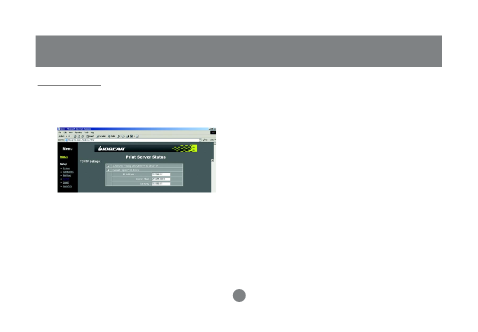 Web based configuration | IOGear Wireless USB Print Server GPSR01U User Manual | Page 67 / 80