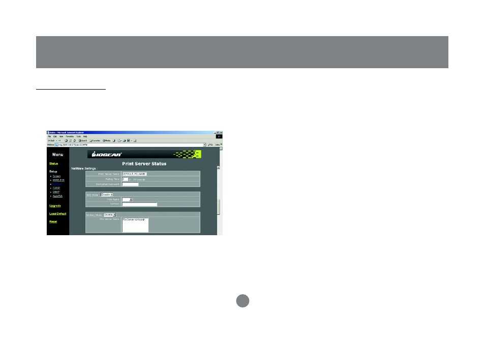 Web based configuration | IOGear Wireless USB Print Server GPSR01U User Manual | Page 68 / 80