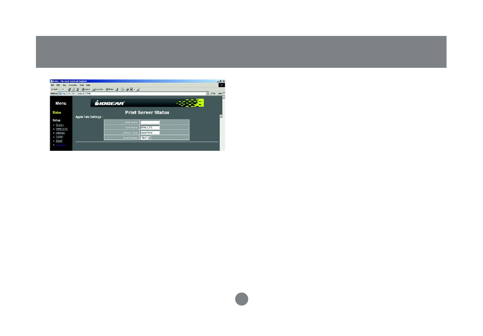 Web based configuration | IOGear Wireless USB Print Server GPSR01U User Manual | Page 70 / 80