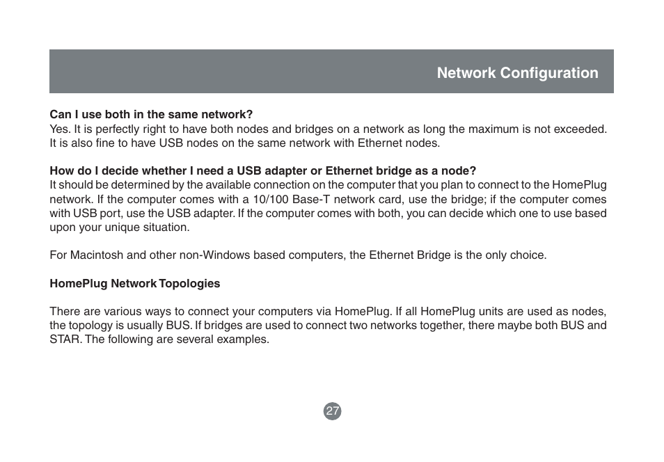 Network confi guration | IOGear HomePlug to Ethernet Bridge GHPB42 User Manual | Page 26 / 75