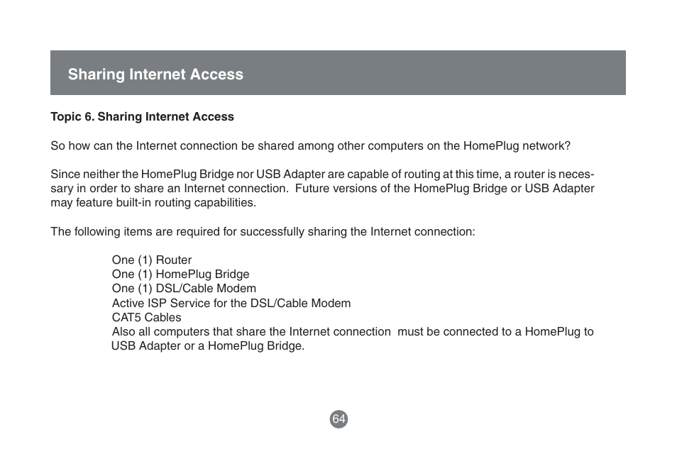 Sharing internet access | IOGear HomePlug to Ethernet Bridge GHPB42 User Manual | Page 63 / 75