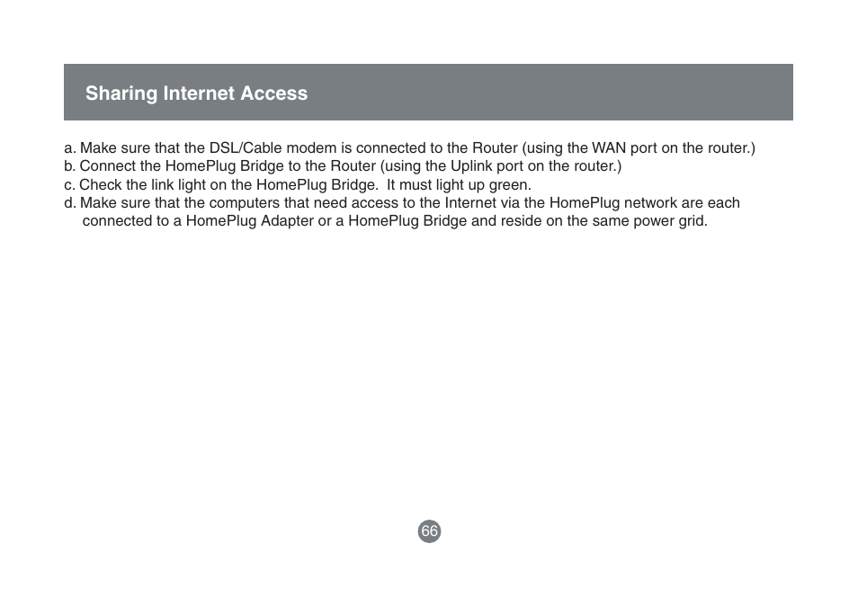 Sharing internet access | IOGear HomePlug to Ethernet Bridge GHPB42 User Manual | Page 65 / 75