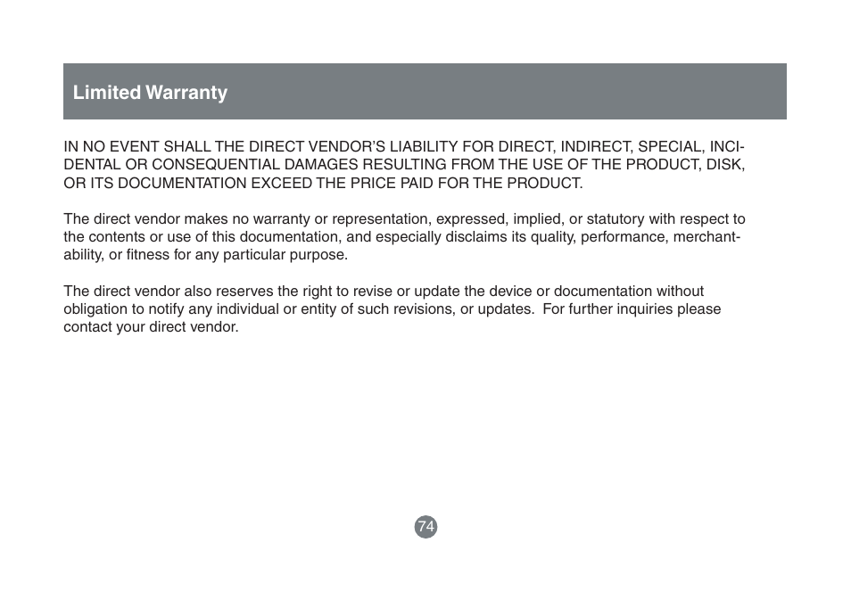 Limited warranty | IOGear HomePlug to Ethernet Bridge GHPB42 User Manual | Page 73 / 75
