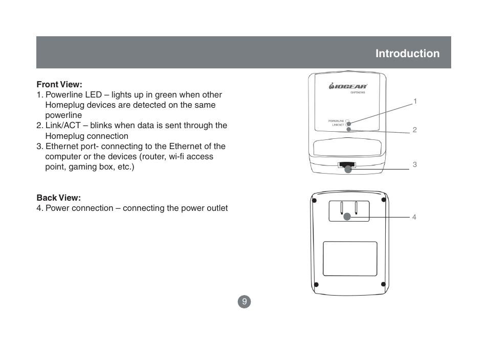 Introduction | IOGear HomePlug to Ethernet Bridge GHPB42 User Manual | Page 8 / 75