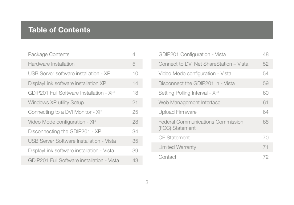 IOGear DVI Net ShareStation GDIP201 User Manual | Page 3 / 74