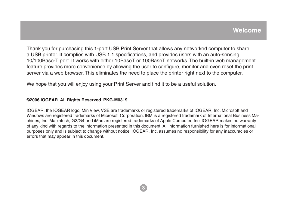 Welcome | IOGear USB Multi GMFPSU01 User Manual | Page 3 / 44