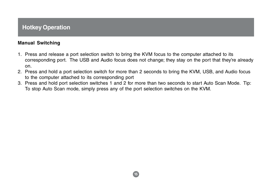 Hotkey operation | IOGear MINIVIEW GCS1762 User Manual | Page 18 / 46