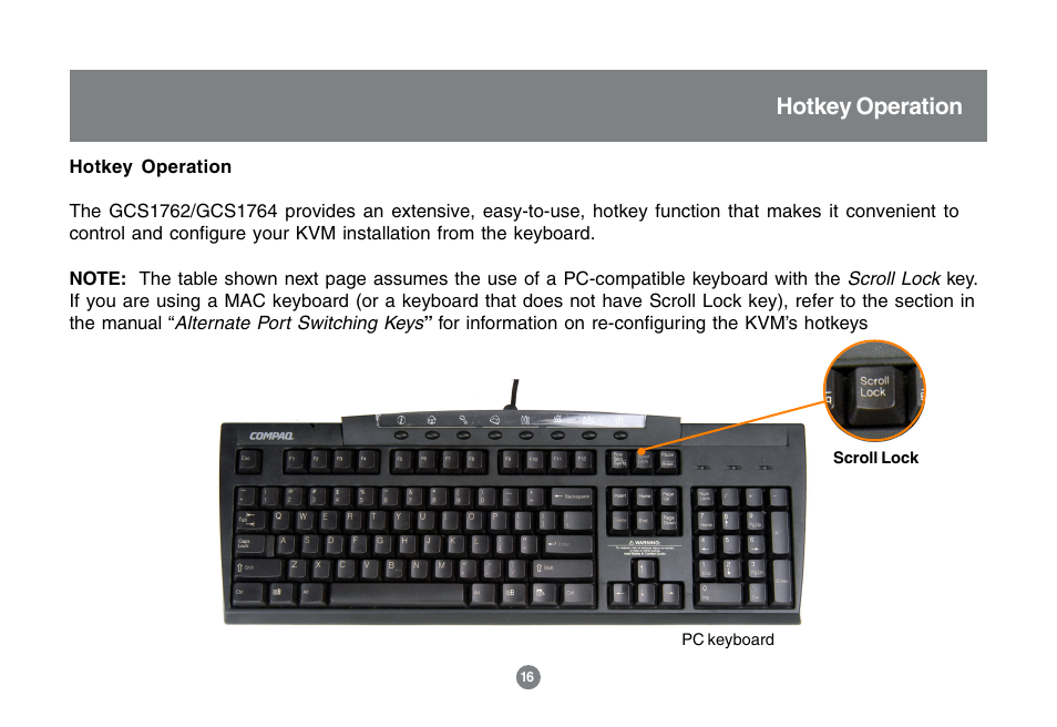 Hotkey operation | IOGear MINIVIEW GCS1762 User Manual | Page 19 / 46