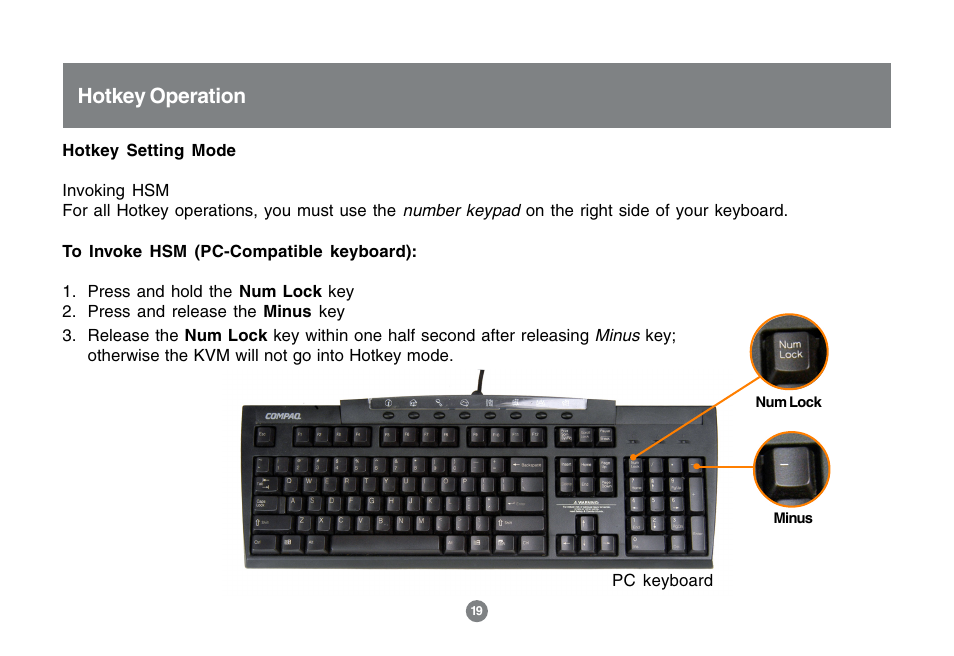 Hotkey operation | IOGear MINIVIEW GCS1762 User Manual | Page 22 / 46