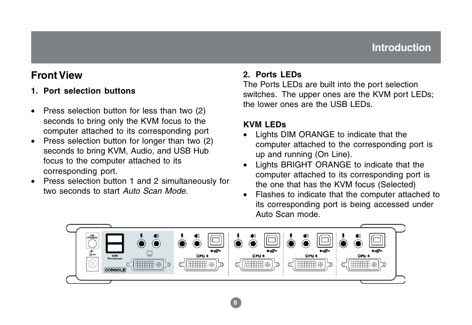 Front view, Introduction | IOGear MINIVIEW GCS1762 User Manual | Page 9 / 46