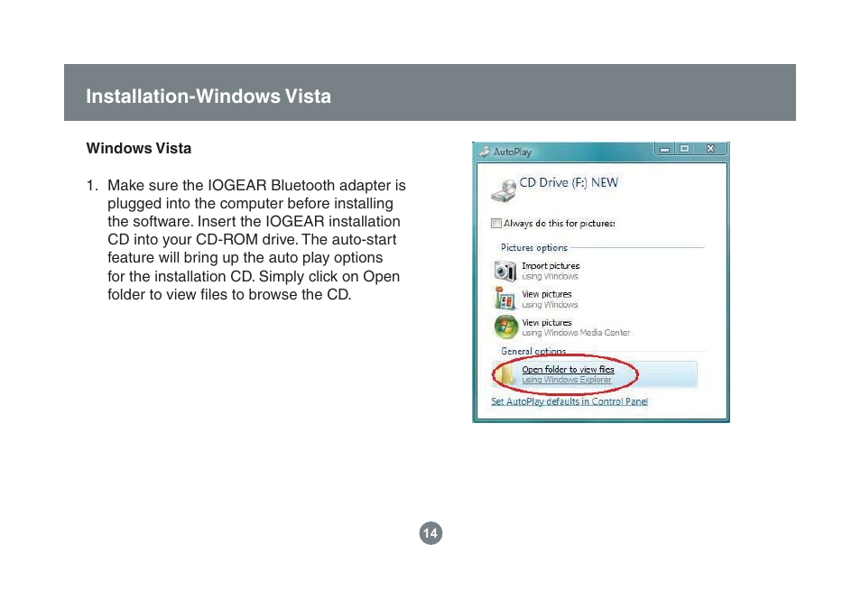 Installation-windows vista | IOGear GBU221/321 User Manual | Page 14 / 60