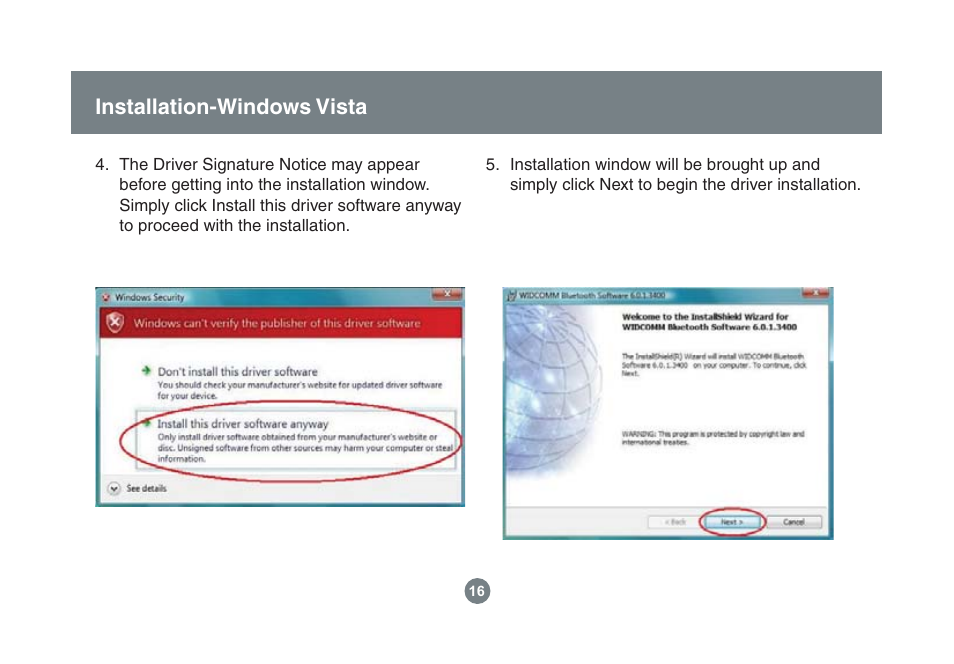 Installation-windows vista | IOGear GBU221/321 User Manual | Page 16 / 60