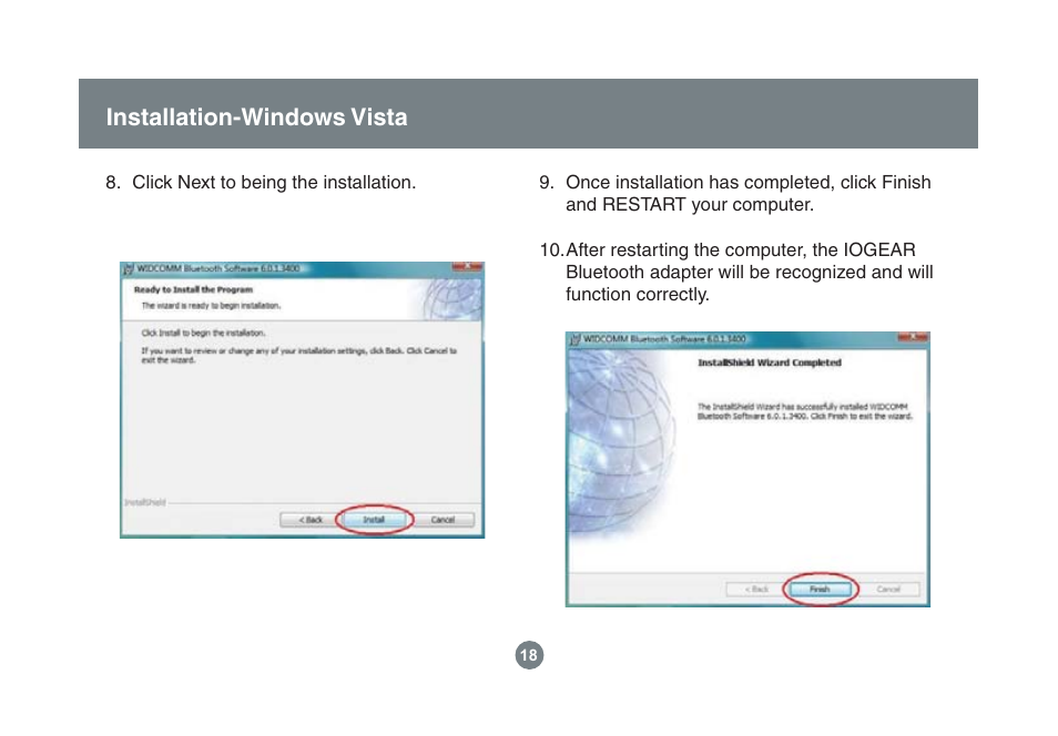 Installation-windows vista | IOGear GBU221/321 User Manual | Page 18 / 60