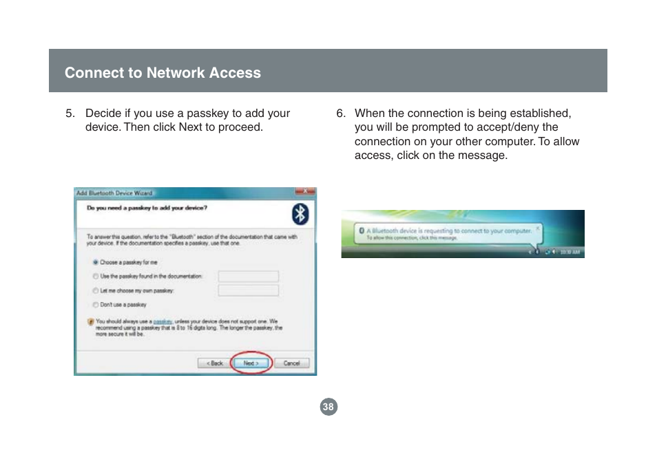 Connect to network access | IOGear GBU221/321 User Manual | Page 38 / 60