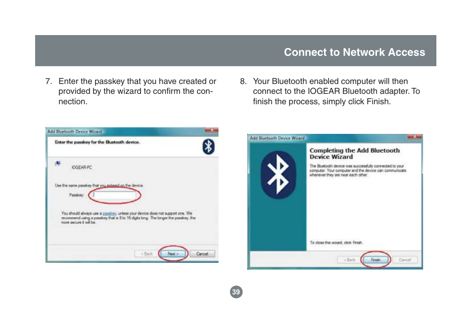 Connect to network access | IOGear GBU221/321 User Manual | Page 39 / 60