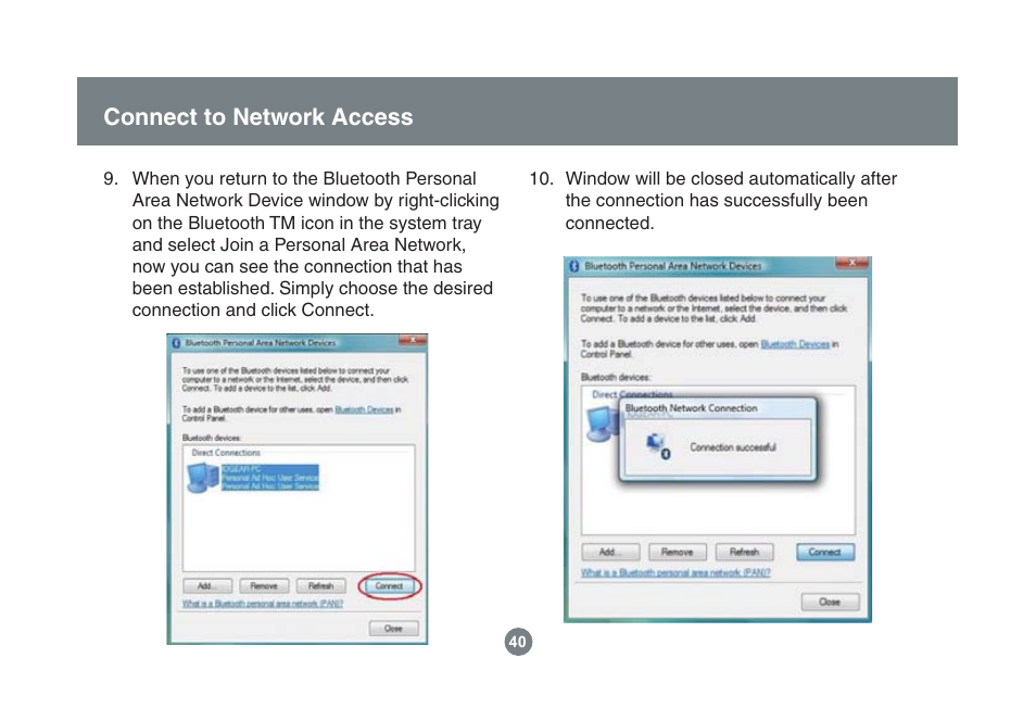 Connect to network access | IOGear GBU221/321 User Manual | Page 40 / 60