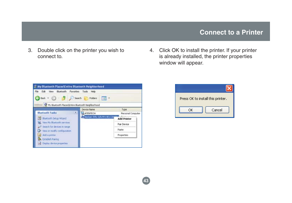 Connect to a printer | IOGear GBU221/321 User Manual | Page 43 / 60