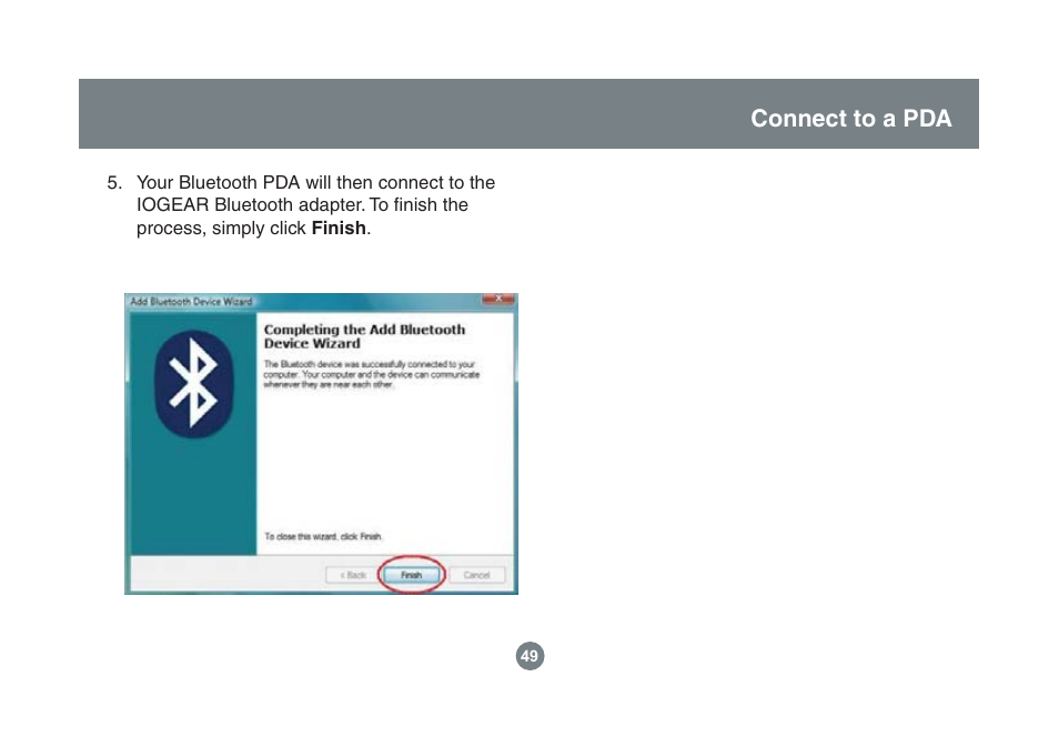 Connect to a pda | IOGear GBU221/321 User Manual | Page 49 / 60