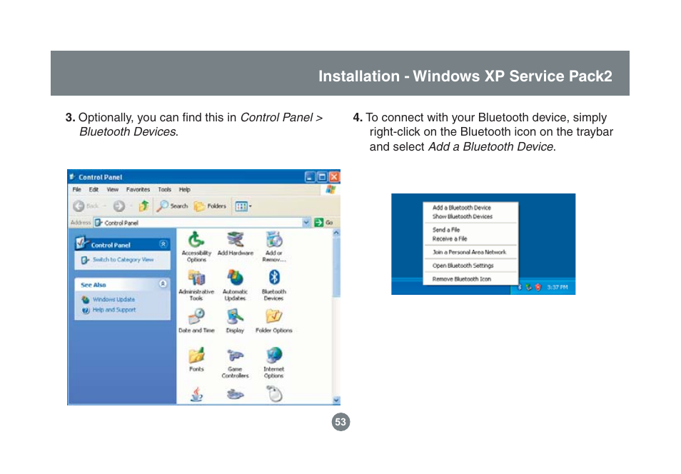 Installation - windows xp service pack2 | IOGear GBU221/321 User Manual | Page 53 / 60