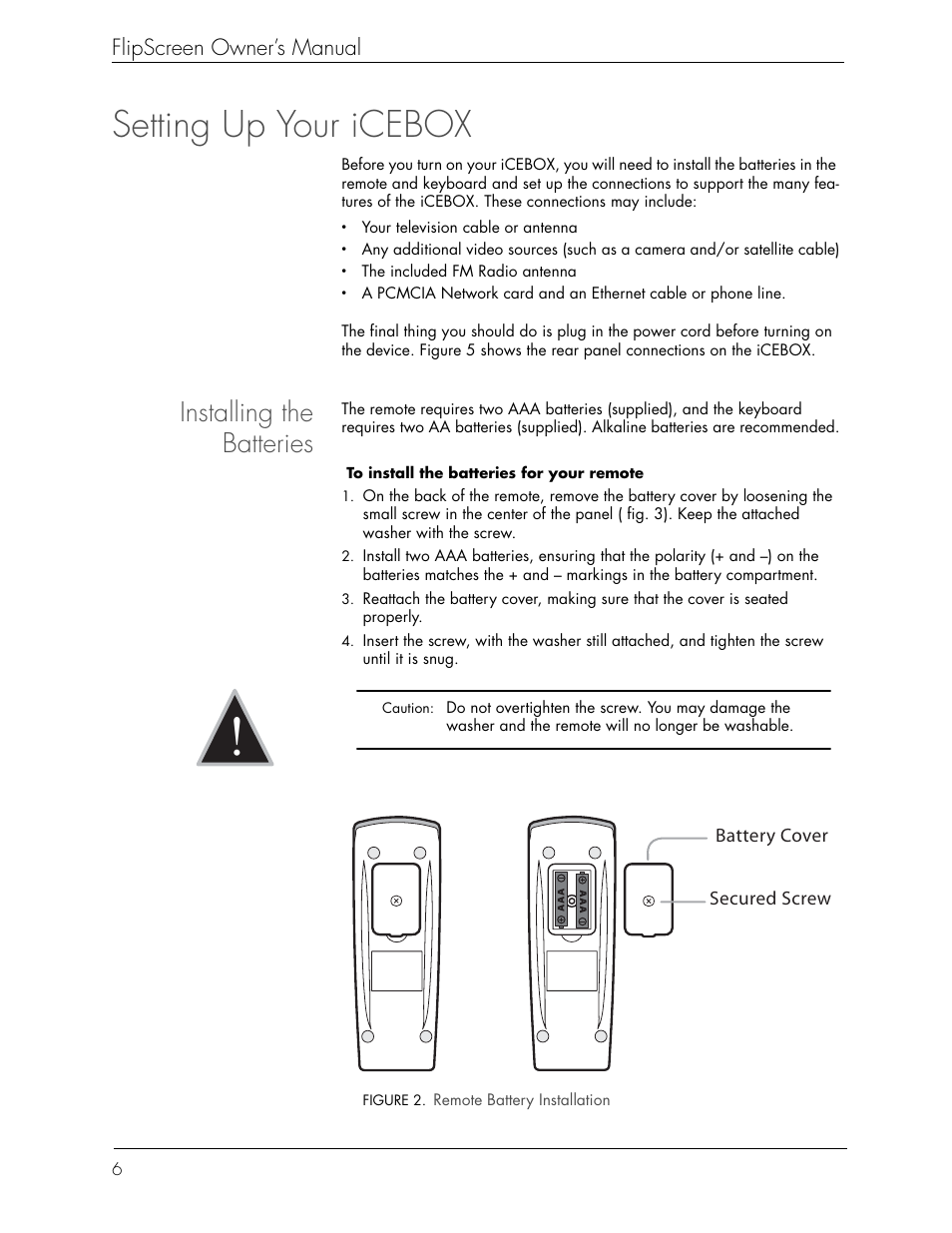 Setting up your icebox, Installing the batteries | iCEBOX iBOX flipscreen User Manual | Page 12 / 72