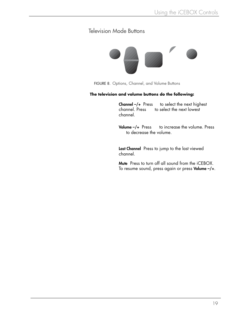 Using the icebox controls television mode buttons | iCEBOX iBOX flipscreen User Manual | Page 25 / 72