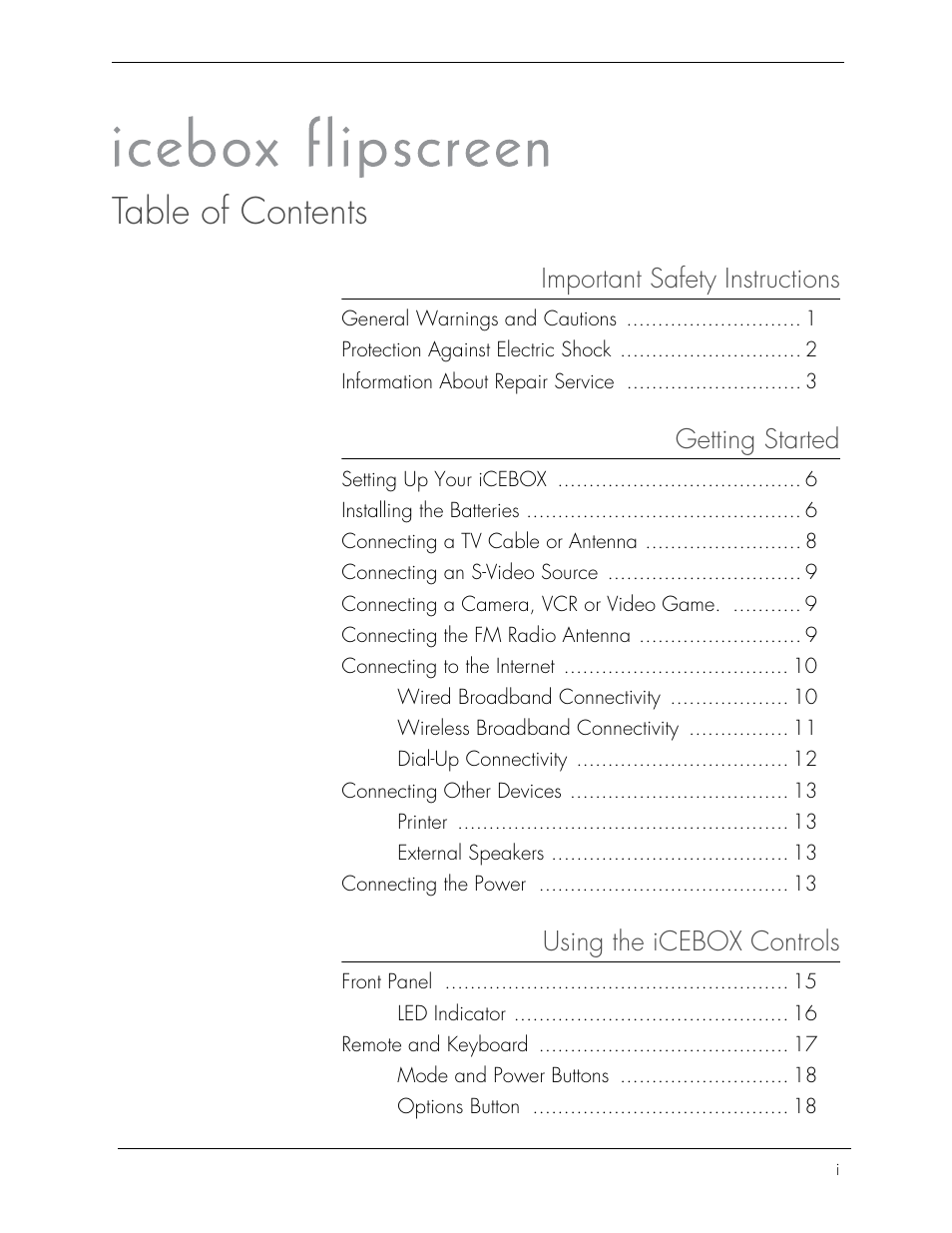 iCEBOX iBOX flipscreen User Manual | Page 3 / 72