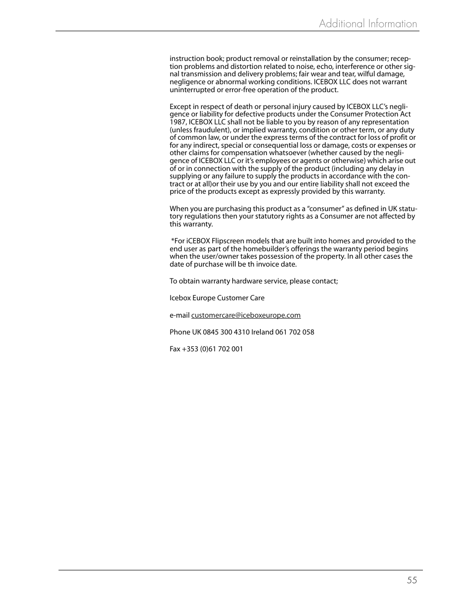 Additional information | iCEBOX iBOX flipscreen User Manual | Page 61 / 72