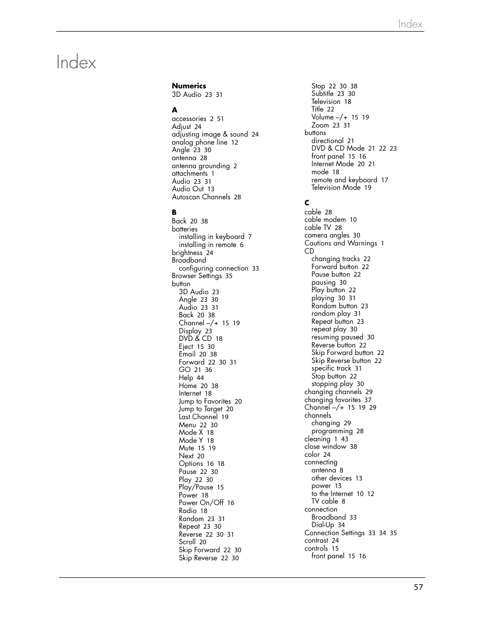 Index | iCEBOX iBOX flipscreen User Manual | Page 63 / 72