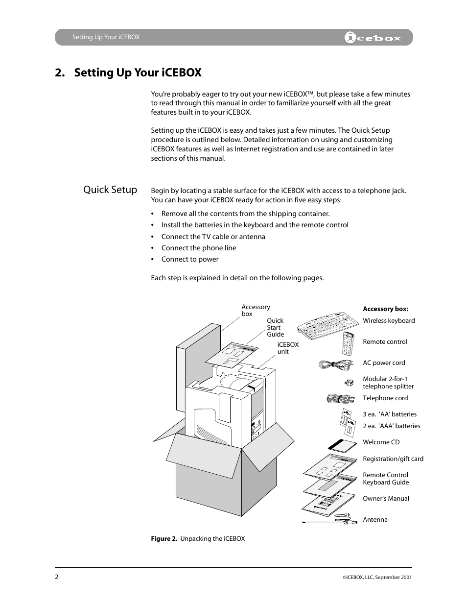 Setting up your icebox, Quick setup | iCEBOX pmn User Manual | Page 11 / 49