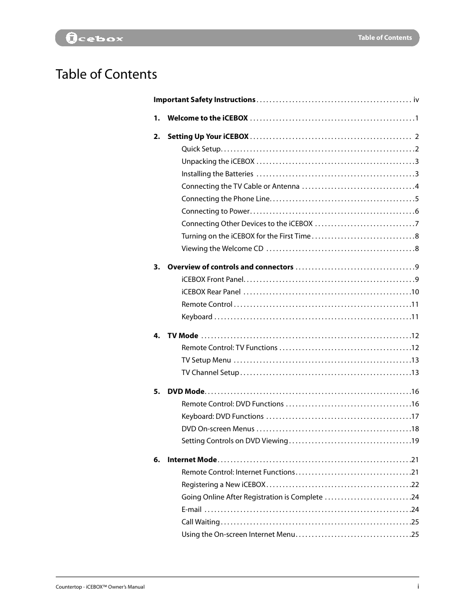 iCEBOX pmn User Manual | Page 3 / 49