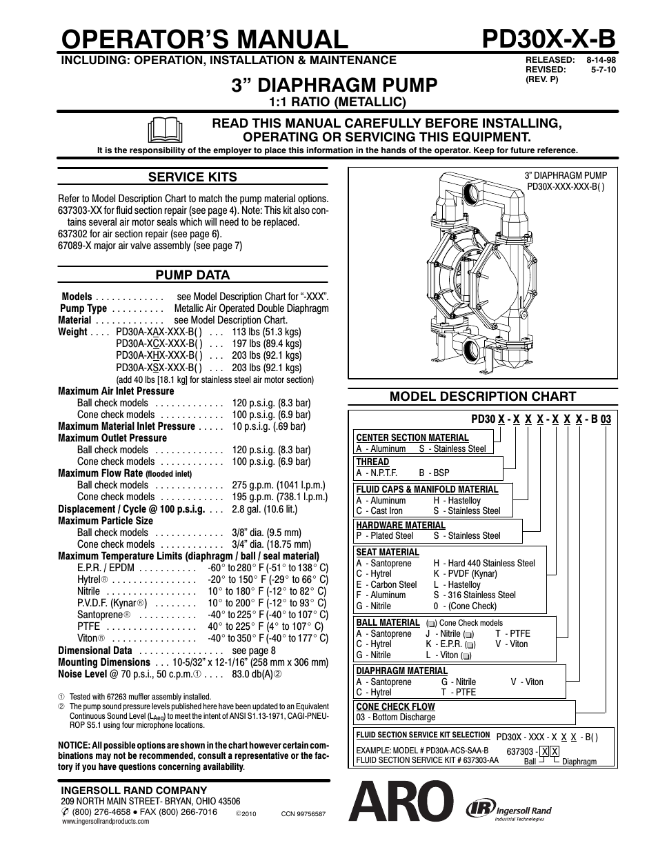 Ingersoll-Rand PD30X-X-B User Manual | 8 pages
