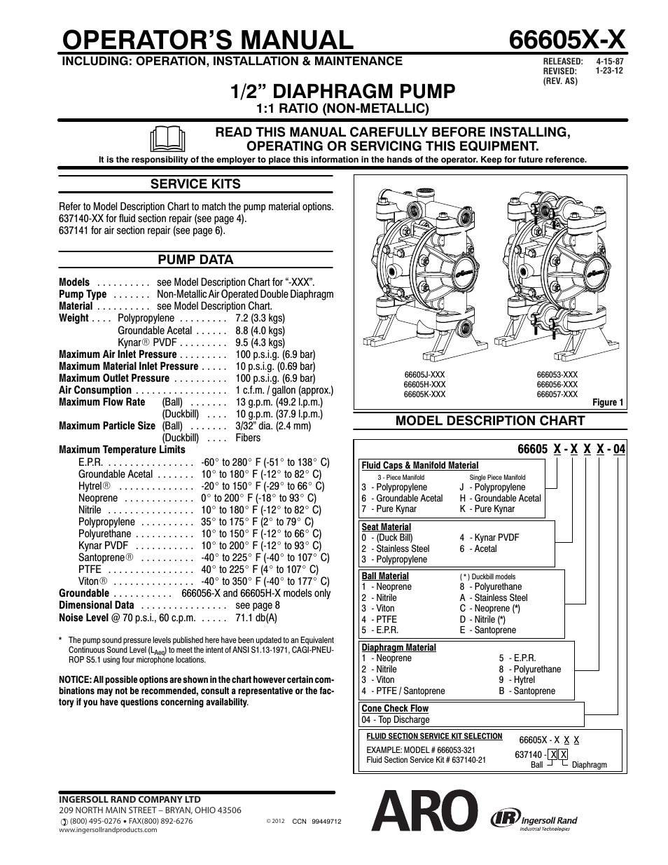 Ingersoll-Rand 66605X-X User Manual | 8 pages