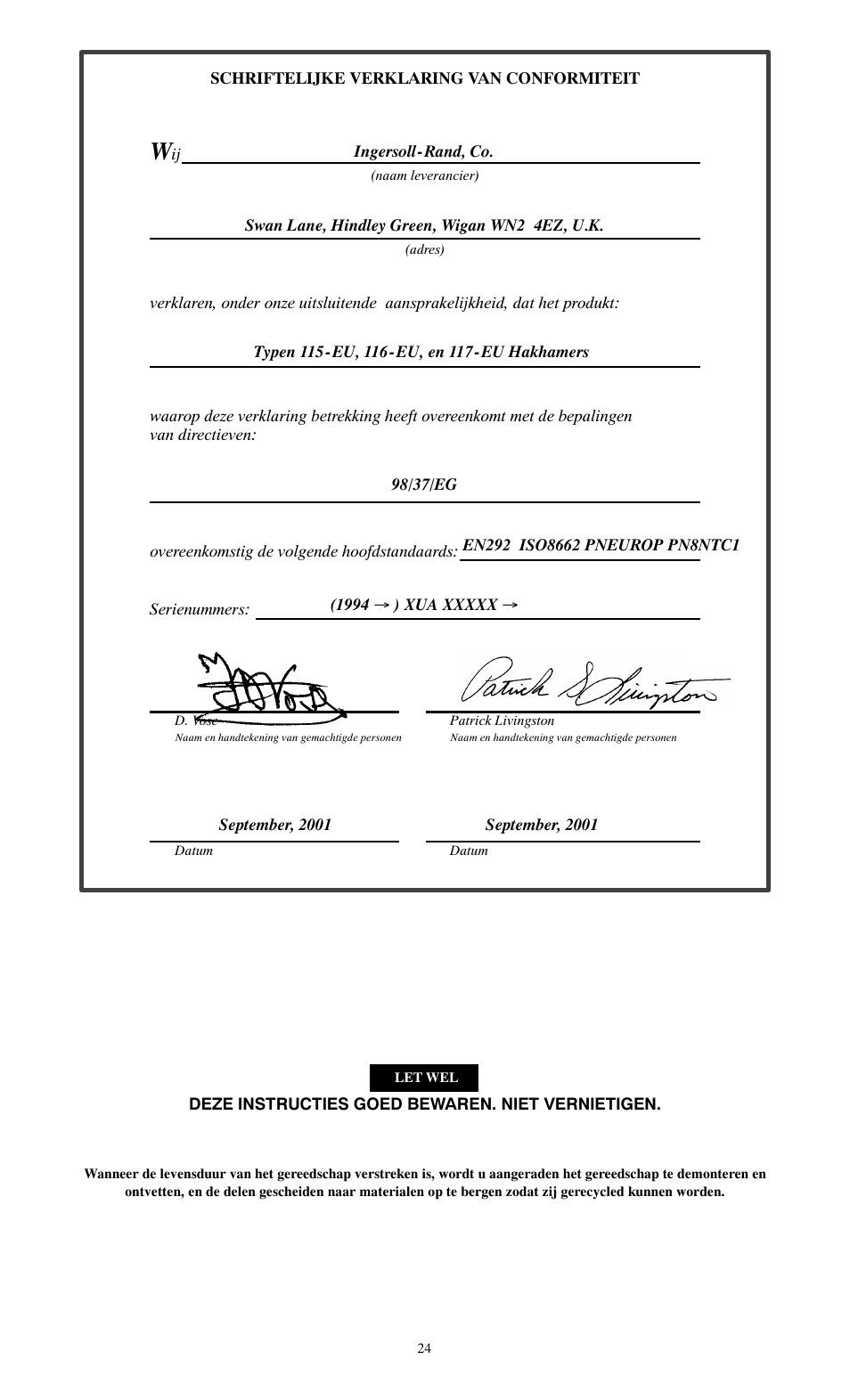 Ingersoll-Rand 115--EU User Manual | Page 24 / 27